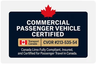 Transport Canada Commercial Passenger Vehicle Certified — CVOR #213-535-524